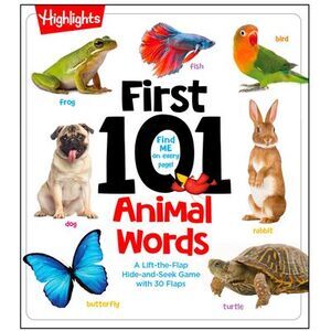 First 101 Animal Words: First Words Animal Board Book, Learning to Talk Baby Boo